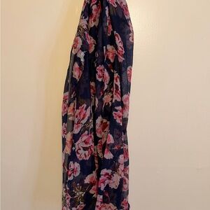 Charlotte Russe Floral Scarf - Navy and Pink